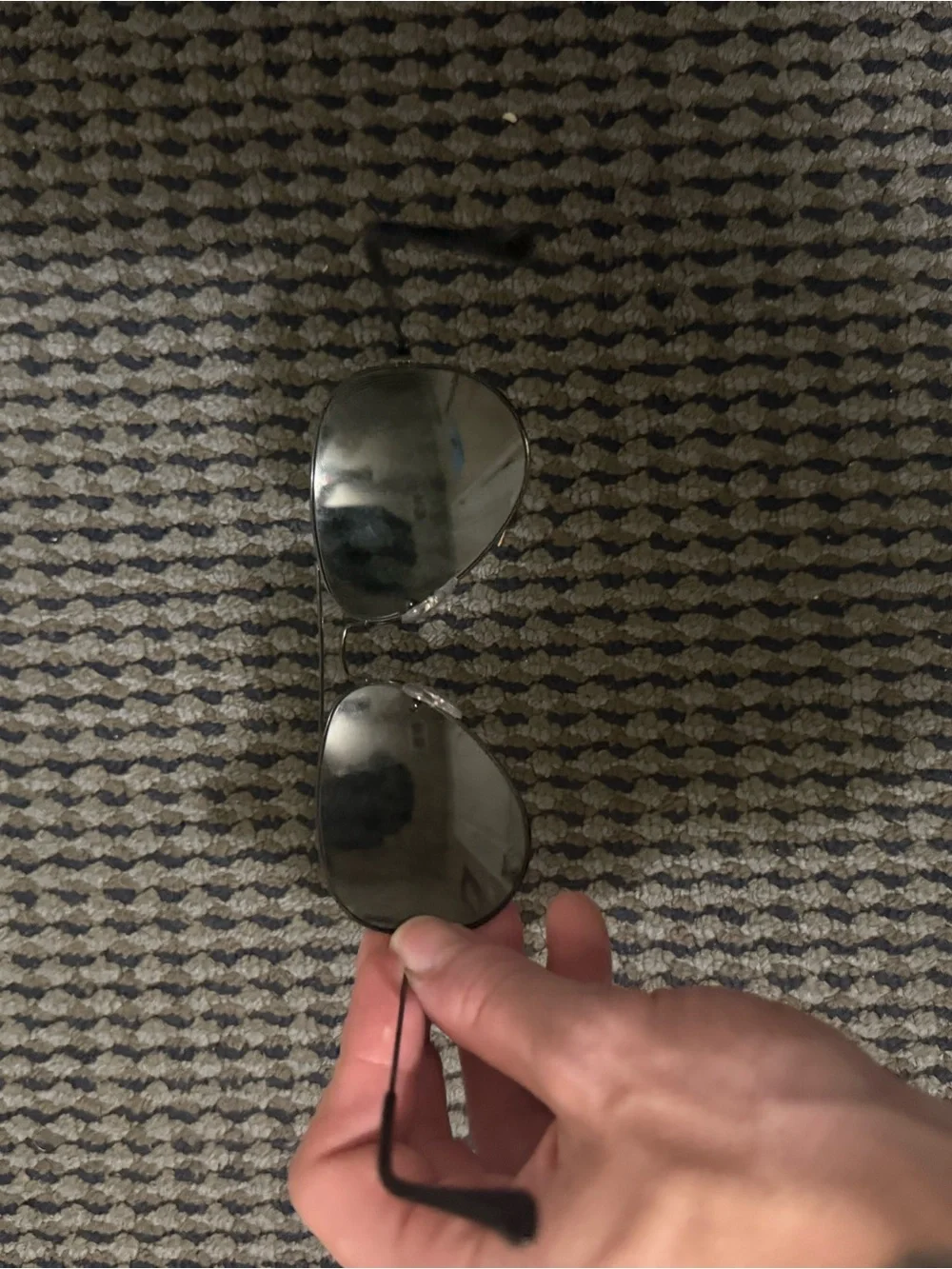 Ray-Ban Aviator Sunglasses with Black Lenses and Silver Frame